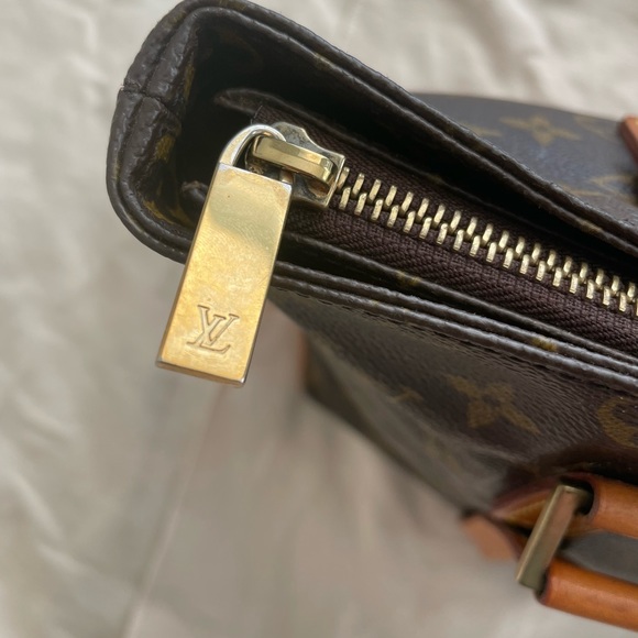 Louis Vuitton Brown Monogram Shoulder Bag Cabas Piano Vintage Authentic - Picture 7 of 15